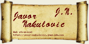 Javor Nakulović vizit kartica